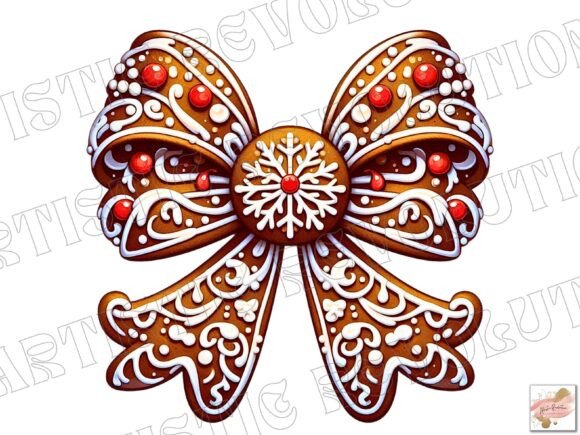 Christmas Coquette Bow Christmas Clipart: Festive Elegance