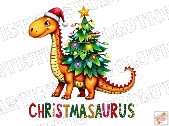 Christmas Dinosaur Christmas Tree Png: Festive Fun for Your Designs