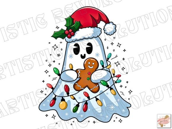 Cute Christmas Clipart: A Ghostly Twist on Holiday Cheer