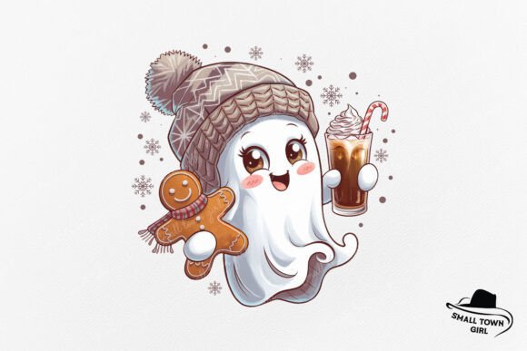 Cute Christmas Ghost Gingerbread Png: A Festive Design Asset