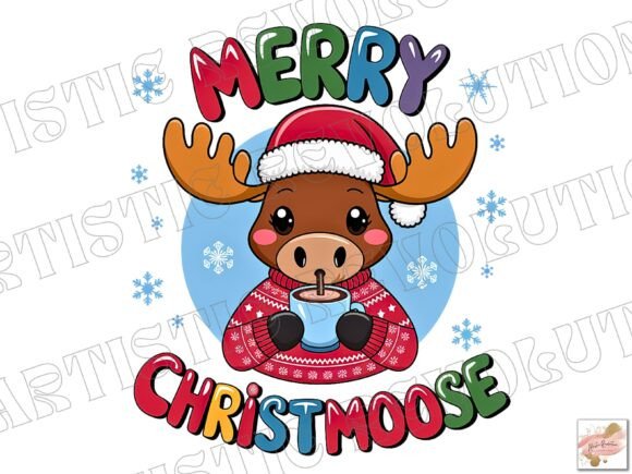 Deck Your Designs: The Christmas Moose PNG for Holiday Projects