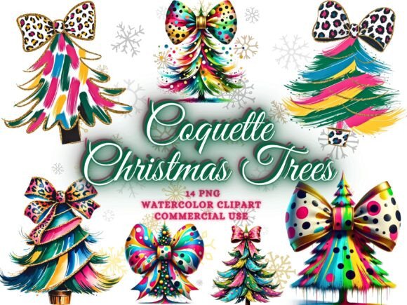 Elevate Your Holiday Projects with Coquette Christmas Tree Clipart PNG