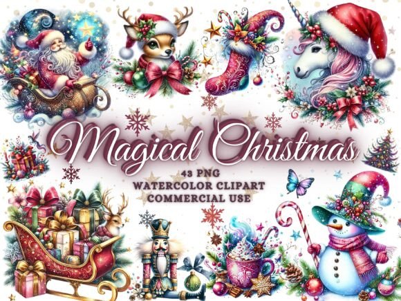 Enchant Your Designs with Magical Fairytale Christmas Clipart