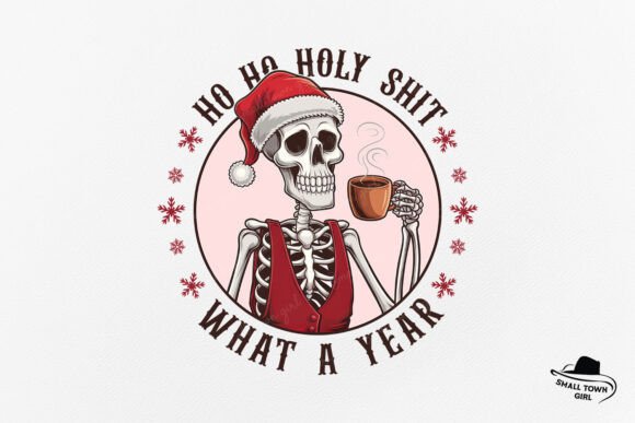 Funny Skeleton Christmas Ho Ho Ho Png: A Hilarious Design Asset