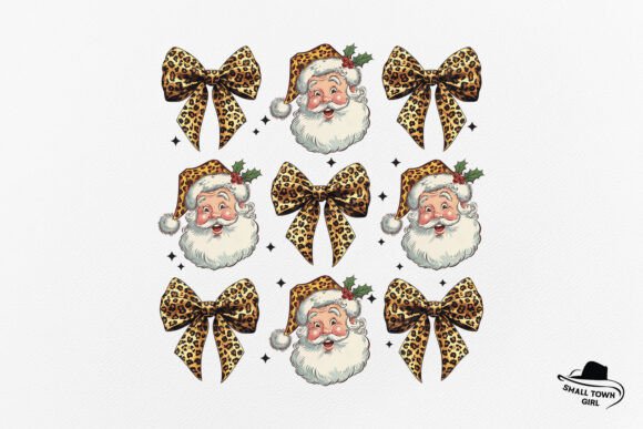 Leopard Coquette Christmas Santa Bow PNG: Festive Edge