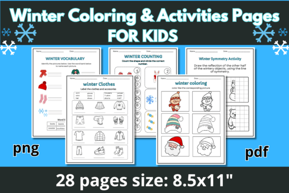 No-Prep Winter Coloring & Activities Pages for Every Classroom