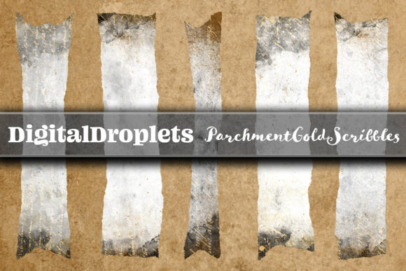 ParchmentGoldScribbles: 180 Washi Tapes for Digital Projects