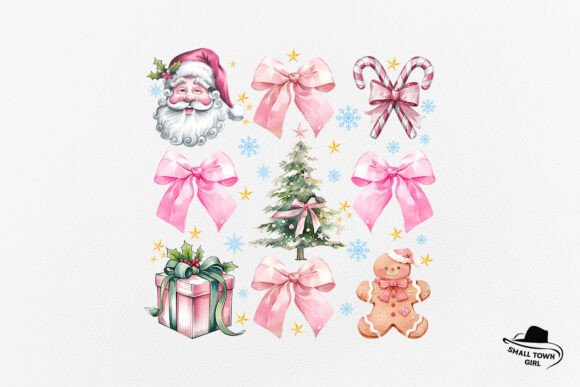 Pink Christmas Coquette Bow Sublimation: A Festive Design Asset