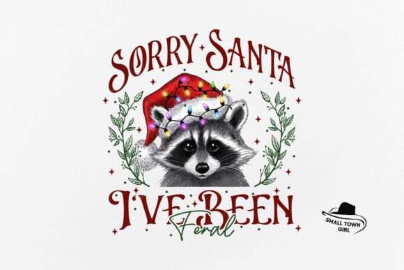 Sorry Santa Feral Raccoon Christmas PNG: A Wild Holiday Design Asset