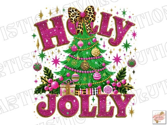 Sparkle and Style: Using Glitter Holly Jolly Christmas PNG