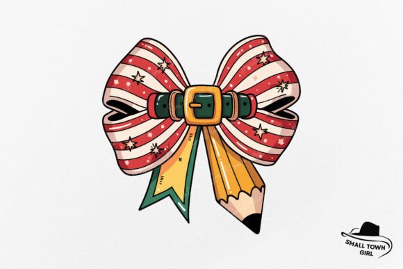 Teacher Pencil Bow Coquette Christmas: Festive Design Asset