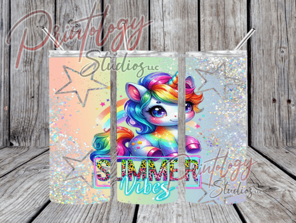 Unicorn Summer Vibes: Elevate Your 20oz Tumbler Design
